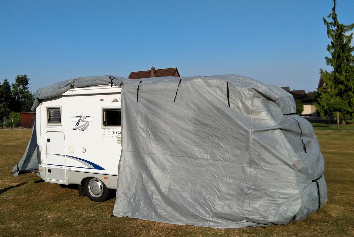 Schutzplane Abdeckplane für Wohnmobil Gr. L Grau - Grau, Basics, Kunststoff (235/275/870cm)