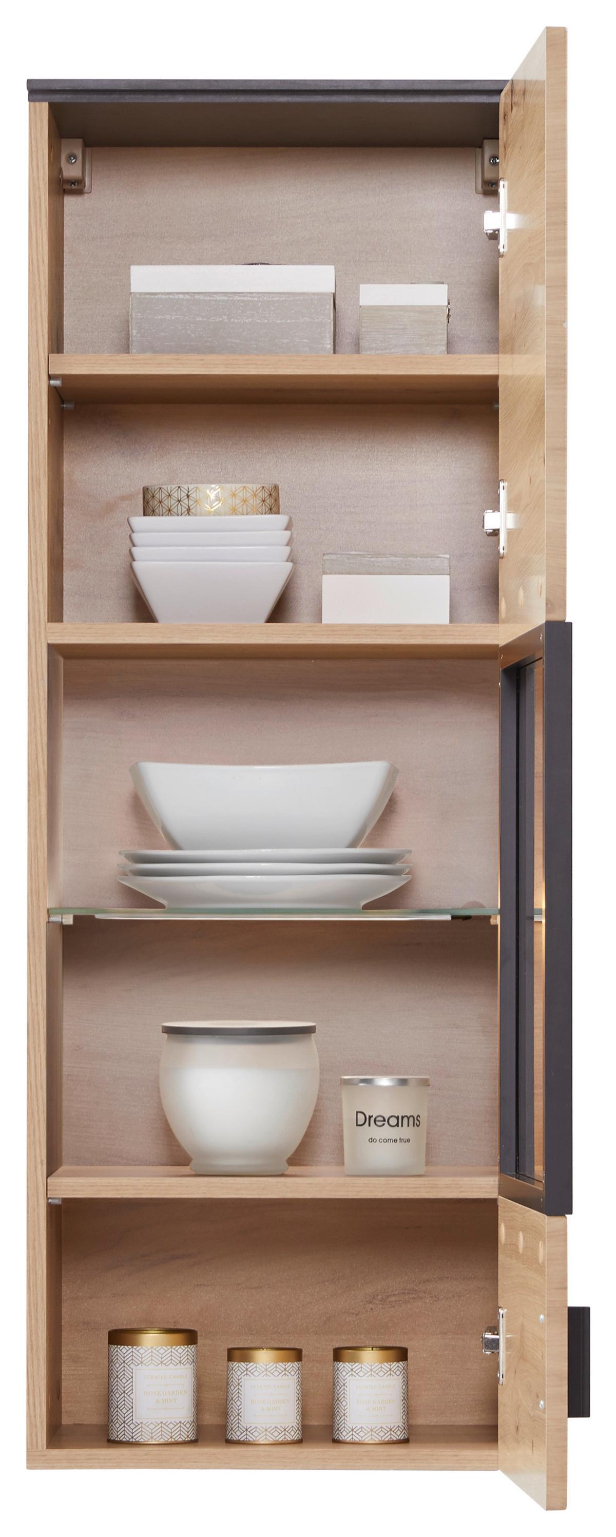 Wohnkombination Modern 4 -Teilig. Tonale 9, Eiche Dekor/Grau - MODERN (276,4/207,6/40cm)