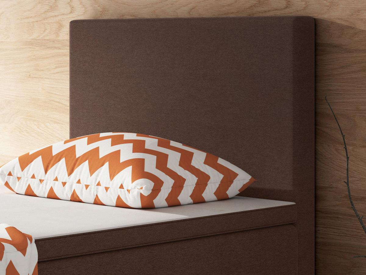 Boxspringbett mit Topper 90x200 cm Berlin - Silberfarben/Braun, KONVENTIONELL, Textil (90/200cm) - MID.YOU