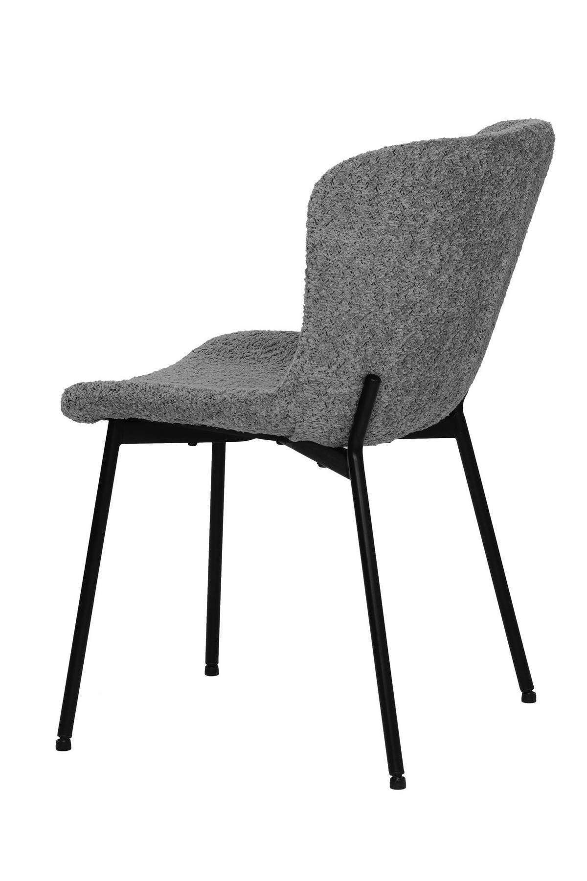 STUHL-SET Schwarz/Grau 2-teilig - Schwarz/Grau, MODERN, Textil/Metall (48/83/59cm) - MID.YOU