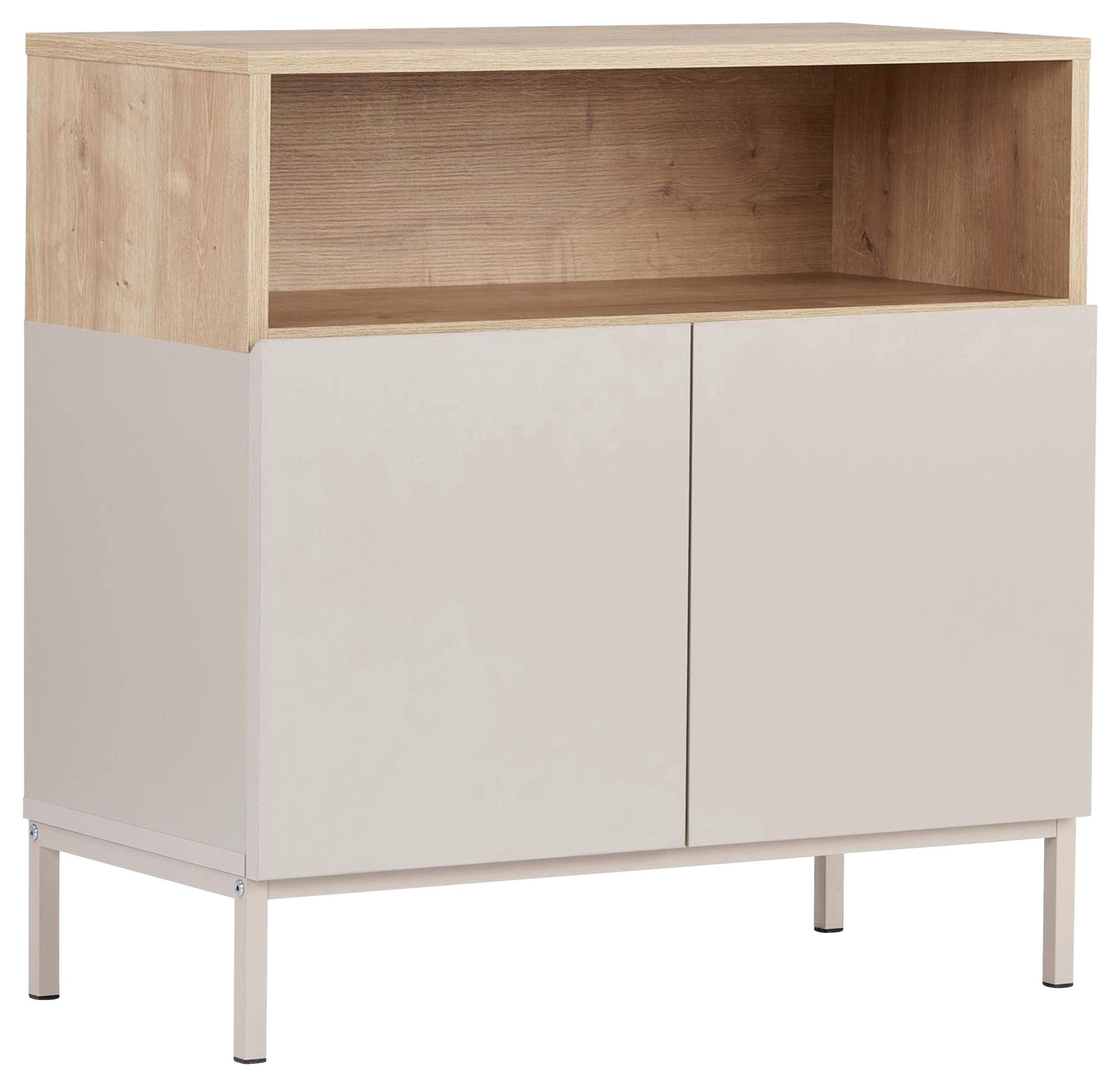 SIDEBOARD Sand-/Eichefarben B: 80cm - Sandfarben/Eichefarben, MODERN, Holzwerkstoff (80/80/40cm)