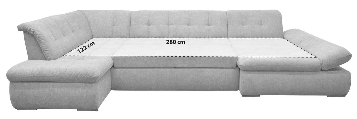 Wohnlandschaft Moric Mit Schlaffunktion Petrol - Chromfarben/Petrol, KONVENTIONELL, Textil (216/353/172cm) - MID.YOU