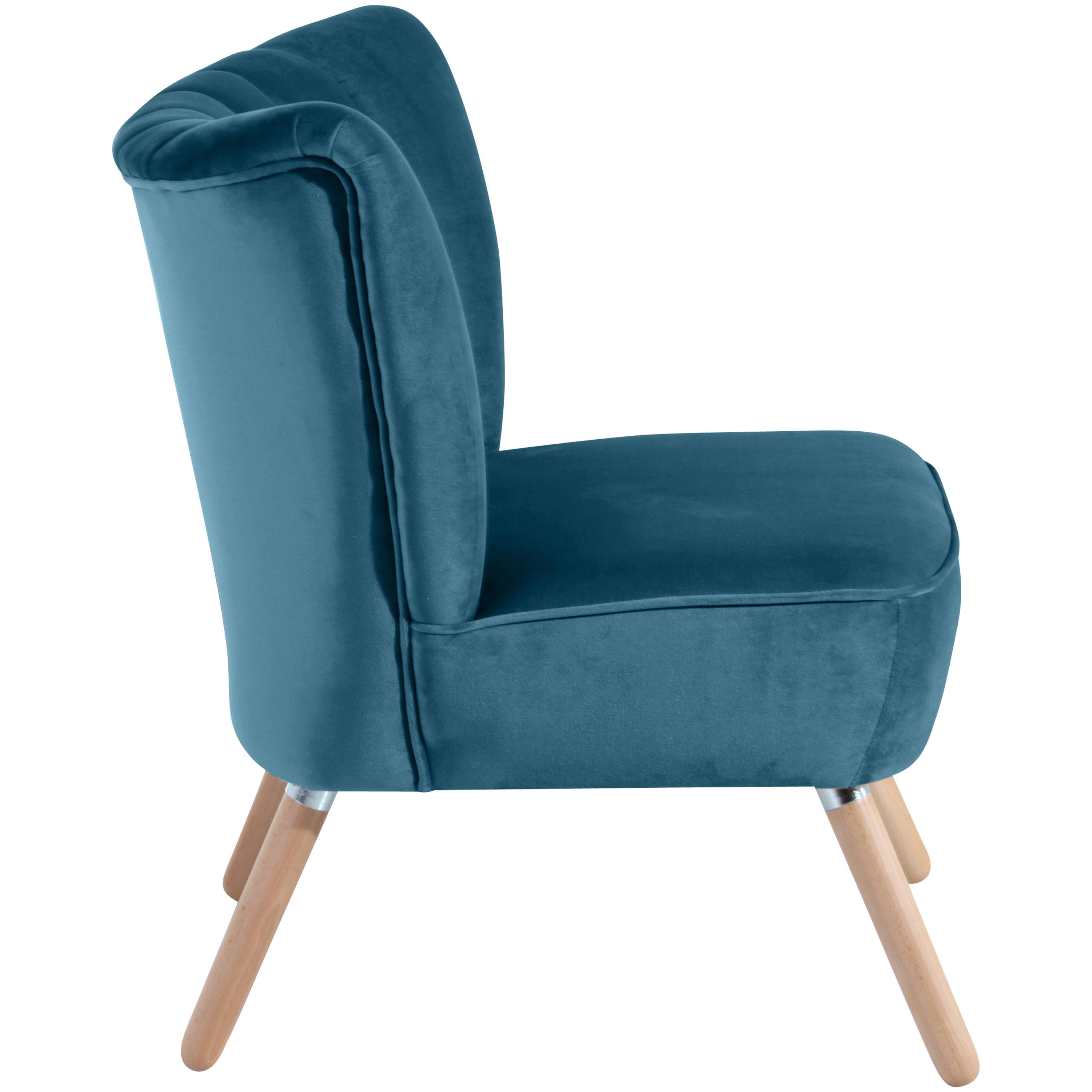 Polsterstuhl Alessandro Petrol, Holz-Beine - Buchefarben/Petrol, Design, Textil (70/80/66cm) - Max Winzer