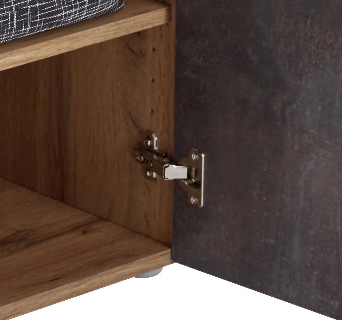 Schuhschrank Venedig Eiche Dekor 2-Türig B: 70 cm - Eichefarben/Dunkelgrau, MODERN, Holzwerkstoff (70/196/35cm)