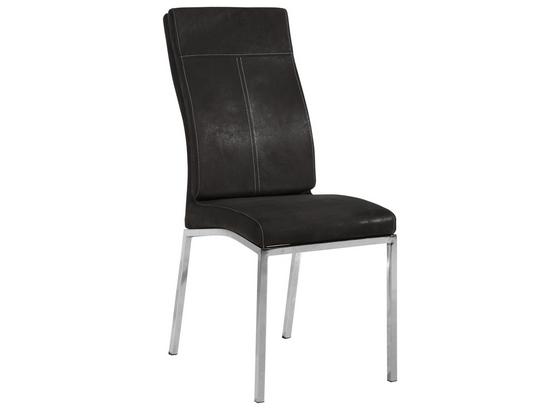 Stuhl Emmy - Chromfarben/Anthrazit, KONVENTIONELL, Textil/Metall (43/99/51cm) Stuhl Emmy - Chromfarben/Anthrazit, KONVENTIONELL, Textil/Metall (43/99/51cm)