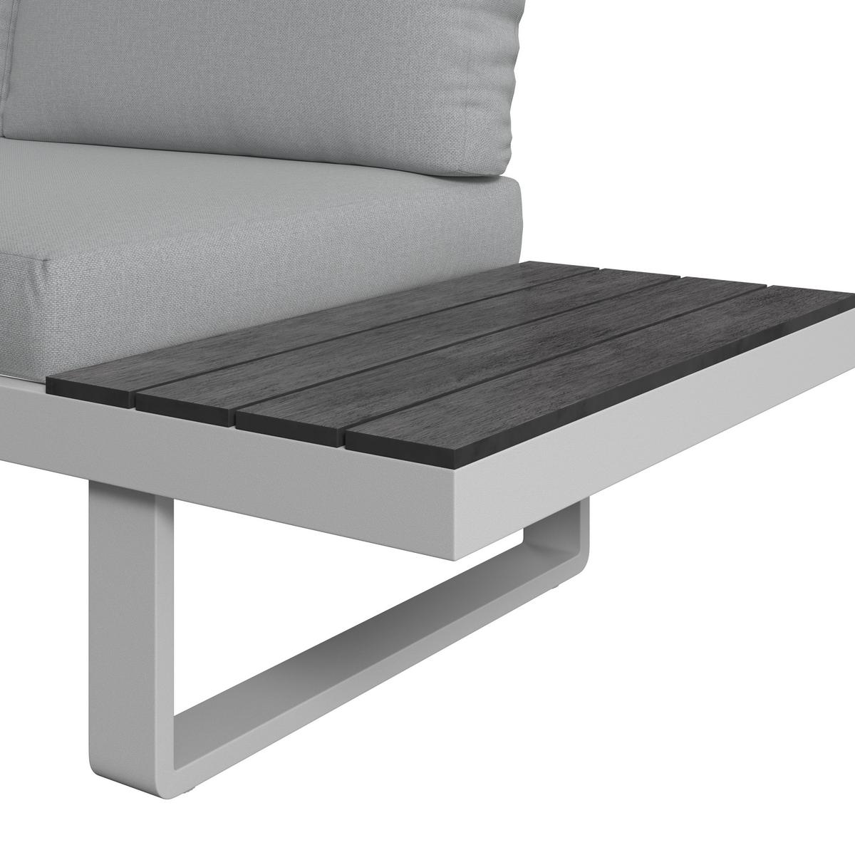 JEDÁLENSKÁ TERASOVÁ SÚPRAVA LEANDRA - biela/svetlosivá, Modern, kov/textil (288/253cm) - Bessagi Garden