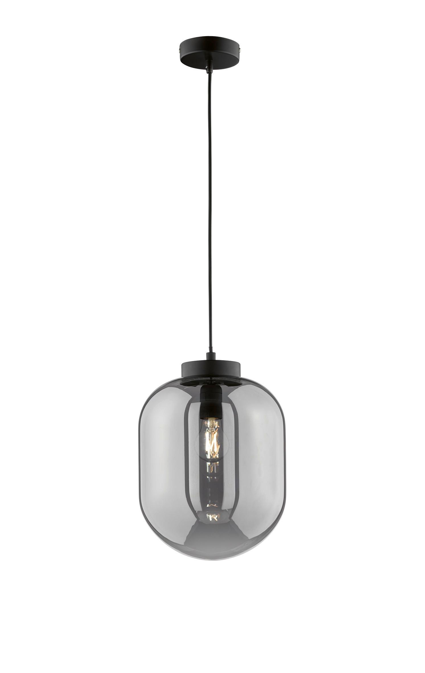 HÄNGELEUCHTE REGI 60710 - Schwarz, Design, Glas/Metall (24/140cm) - Fischer & Honsel