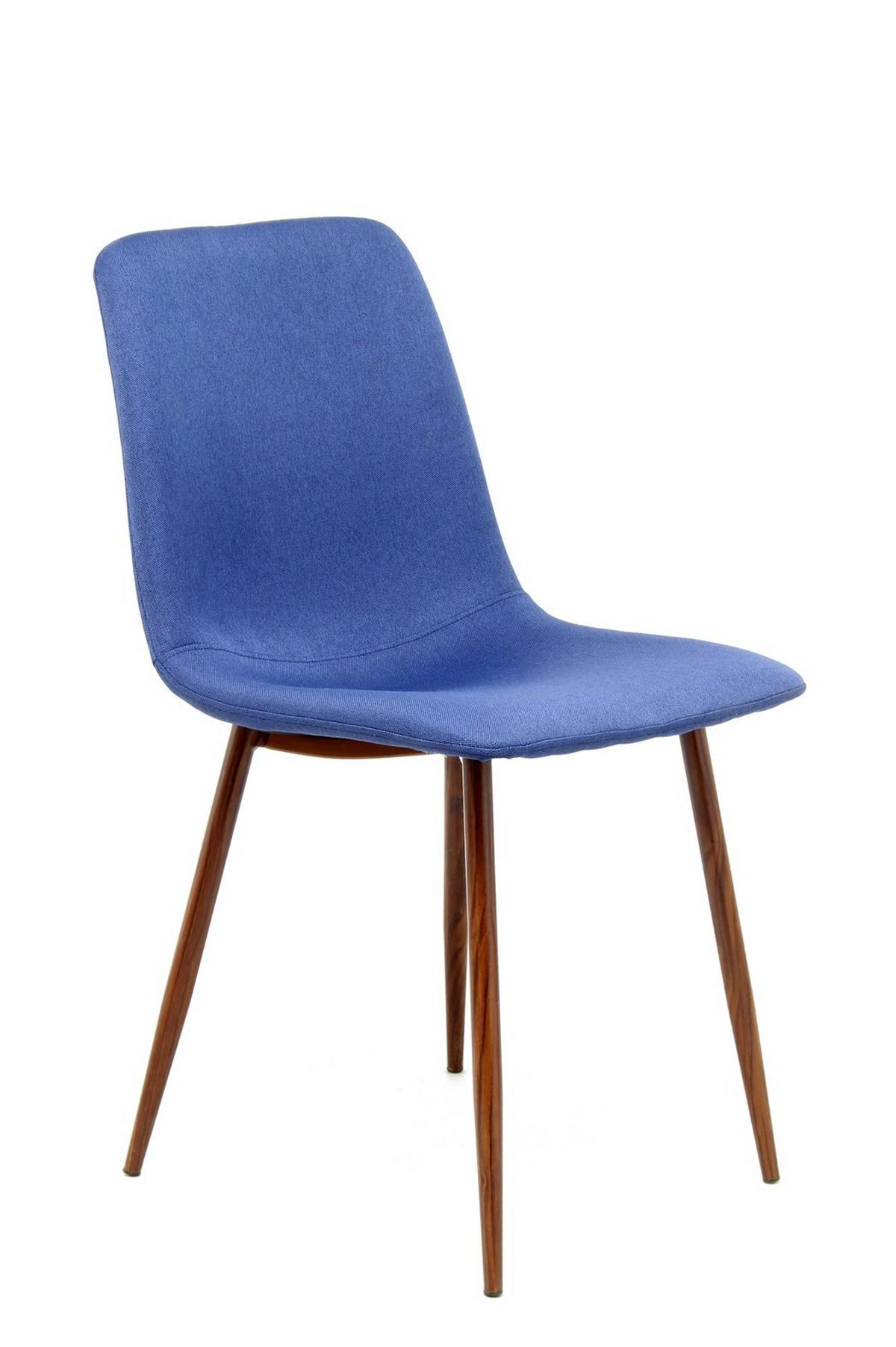 Stuhl-set Maggie 100 Blau - Blau/Braun, Design, Textil/Metall (46.5/84.5/55cm) - Kayoom