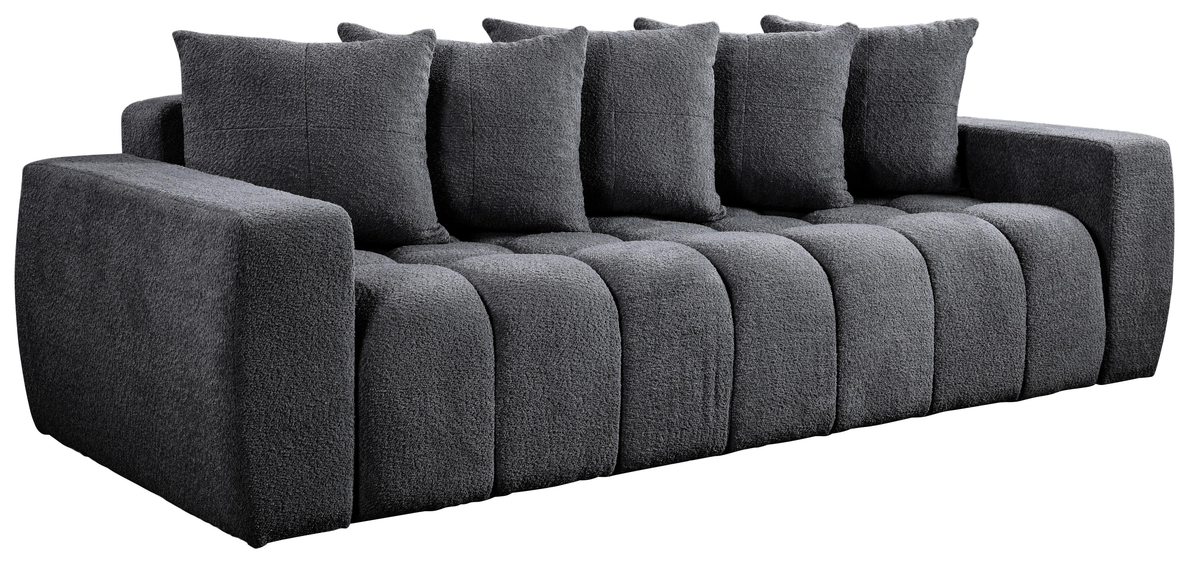 Schlafsofa Cloud Dunkelgrau B: 250 cm - Dunkelgrau/Schwarz, Basics, Textil (250/86/140cm) - Livetastic