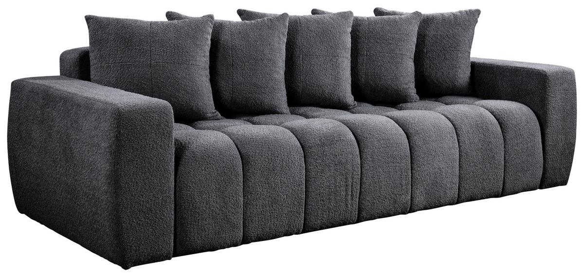 Schlafsofa Cloud Dunkelgrau B: 250 cm - Dunkelgrau/Schwarz, Basics, Textil (250/86/140cm) - Livetastic