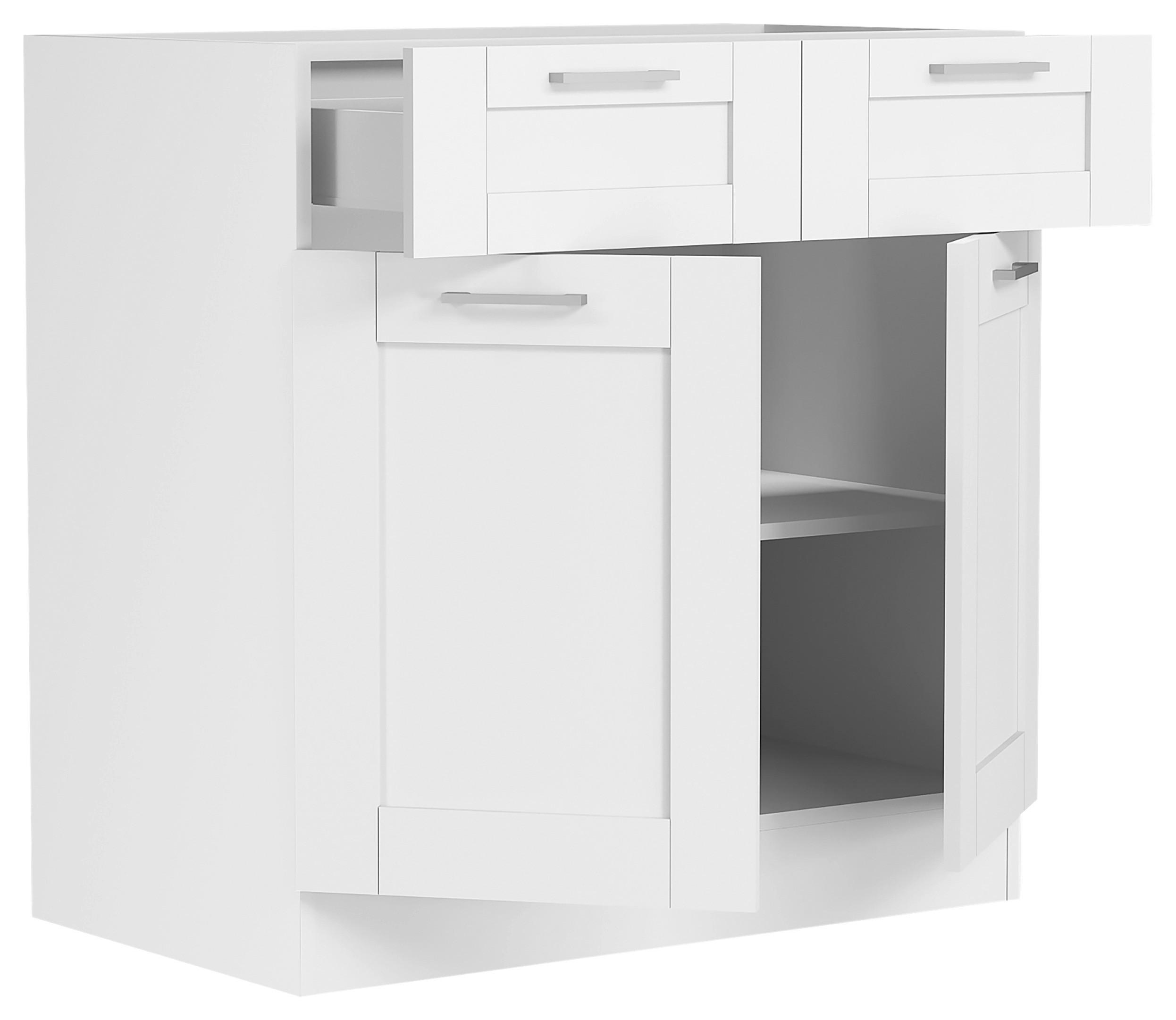 Küchenunterschrank Colura 80cm Weiß - Weiß, Trend, Holzwerkstoff/Kunststoff (80/82/46cm) - MID.YOU