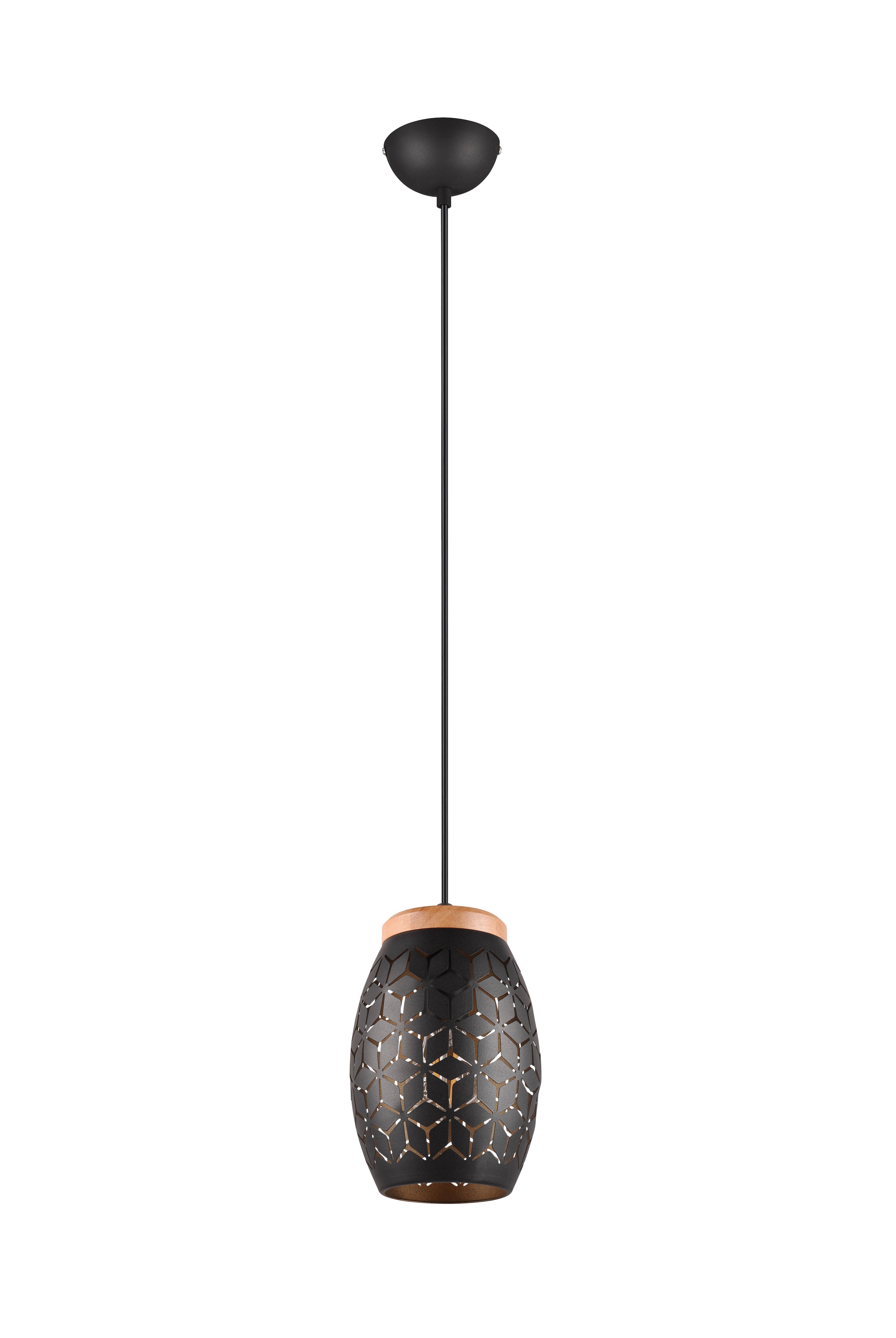 Pendelleuchte R31571080 Bidar - Goldfarben/Schwarz, KONVENTIONELL, Holz/Metall (15/150cm)