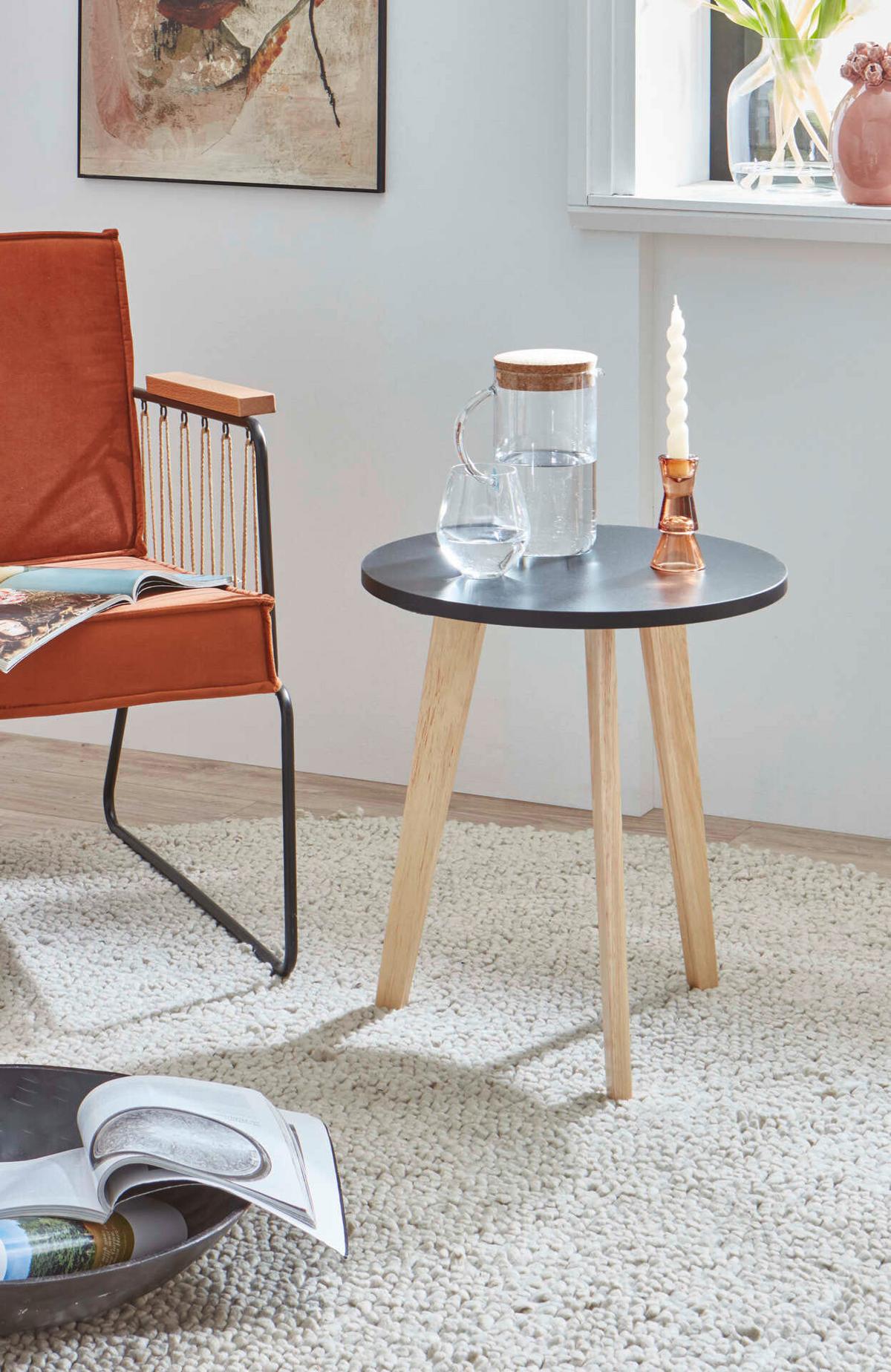 Couchtisch Schwarz B: 50 cm - Eichefarben/Schwarz, Design, Holz/Holzwerkstoff (50/45,8/50cm) - MID.YOU