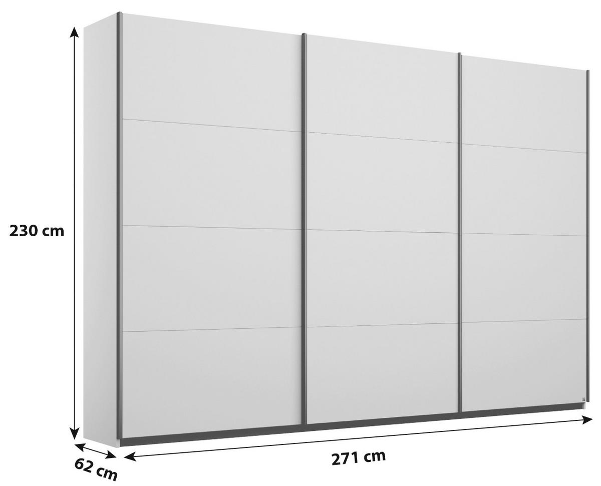 Schwebetürenschrank 271cm Belluno, Grau Metallic Dekor - Grau, MODERN, Holzwerkstoff (271/230/62cm) - Rauch Möbel