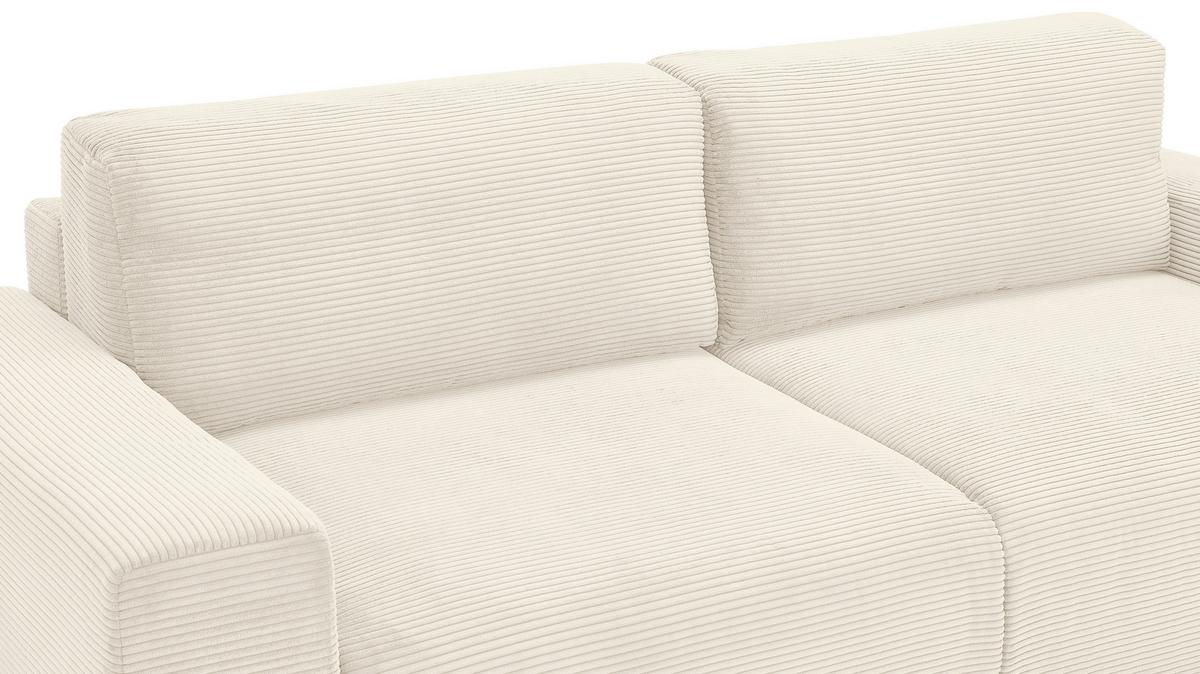 Schlafsofa Vouge Creme Bettkasten, B: 255 Cm - Buchefarben/Creme, KONVENTIONELL, Textil (255/86/123cm) - Livetastic