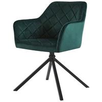 Vierfußstuhl Patti Schwarz/Dunkelgrün - Dunkelgrün/Schwarz, KONVENTIONELL, Textil/Metall (56/81/60,5cm)