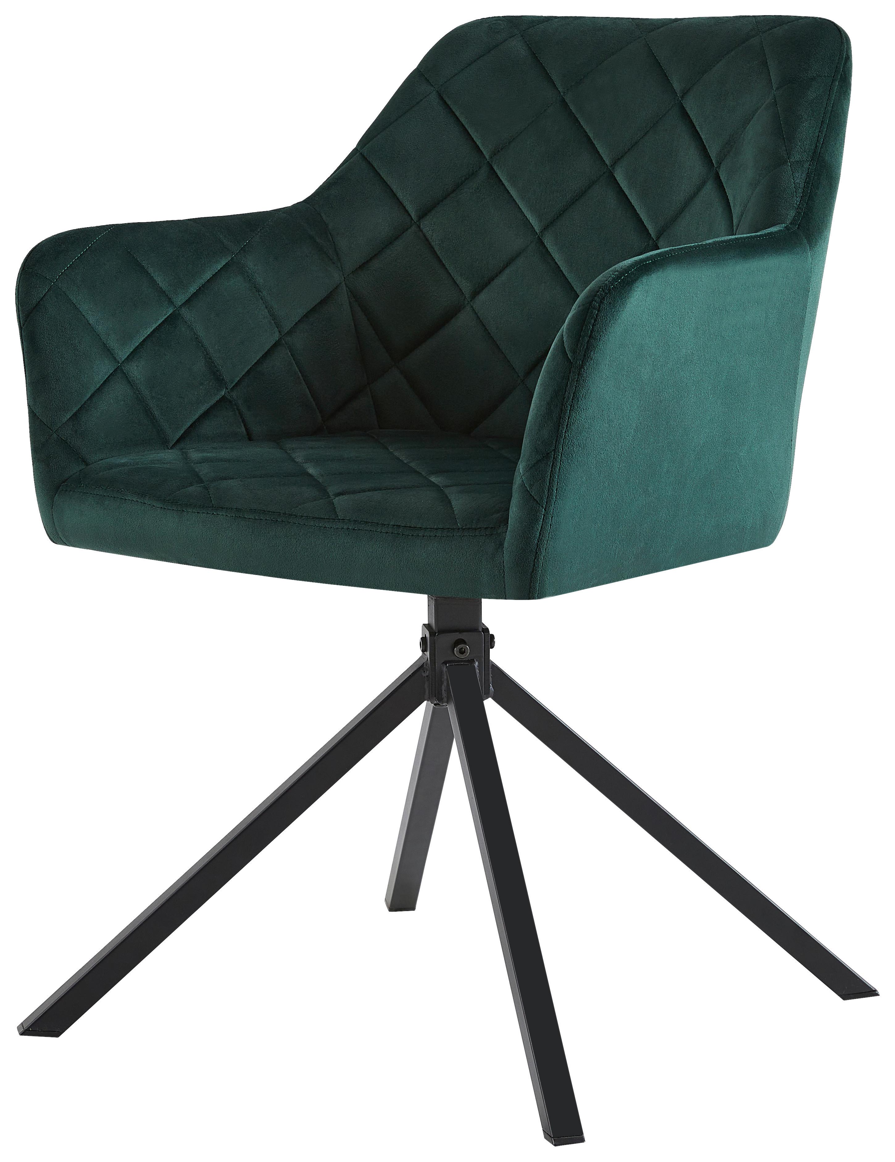Vierfußstuhl Patti Schwarz/Dunkelgrün
