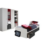 Jugendzimmer Point Weiß/anthrazit - Anthrazit/Weiß, MODERN, Holzwerkstoff
