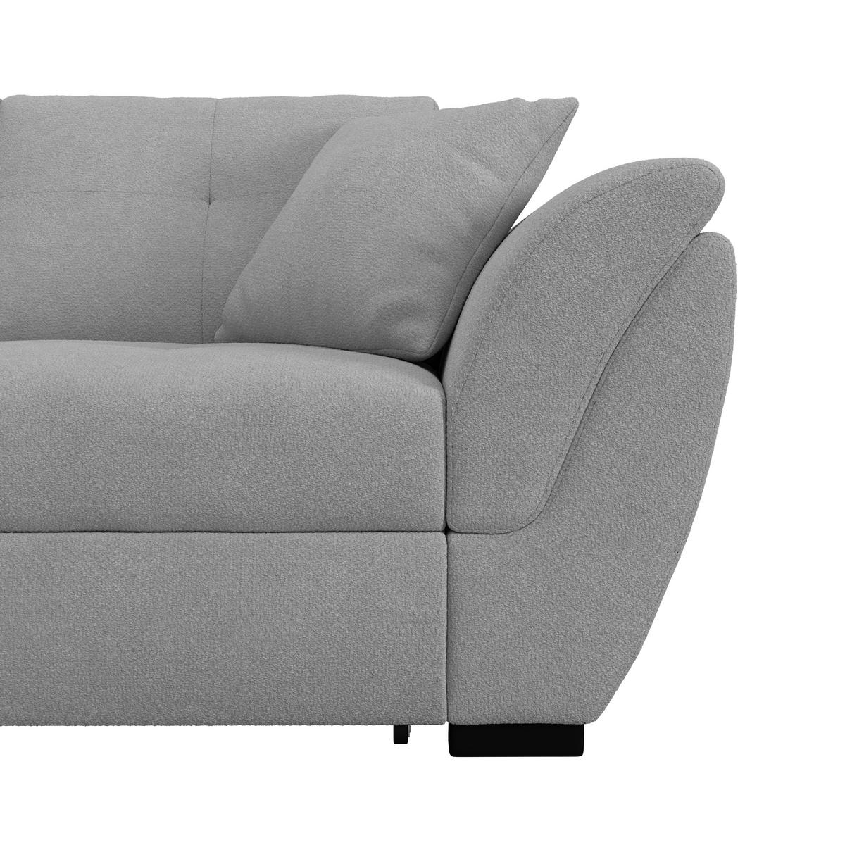 Rohová sedačka BERISSO, levá, tmavě šedá - černá/tmavě šedá, Konvenční, textil/plast (187/278cm) - Ondega