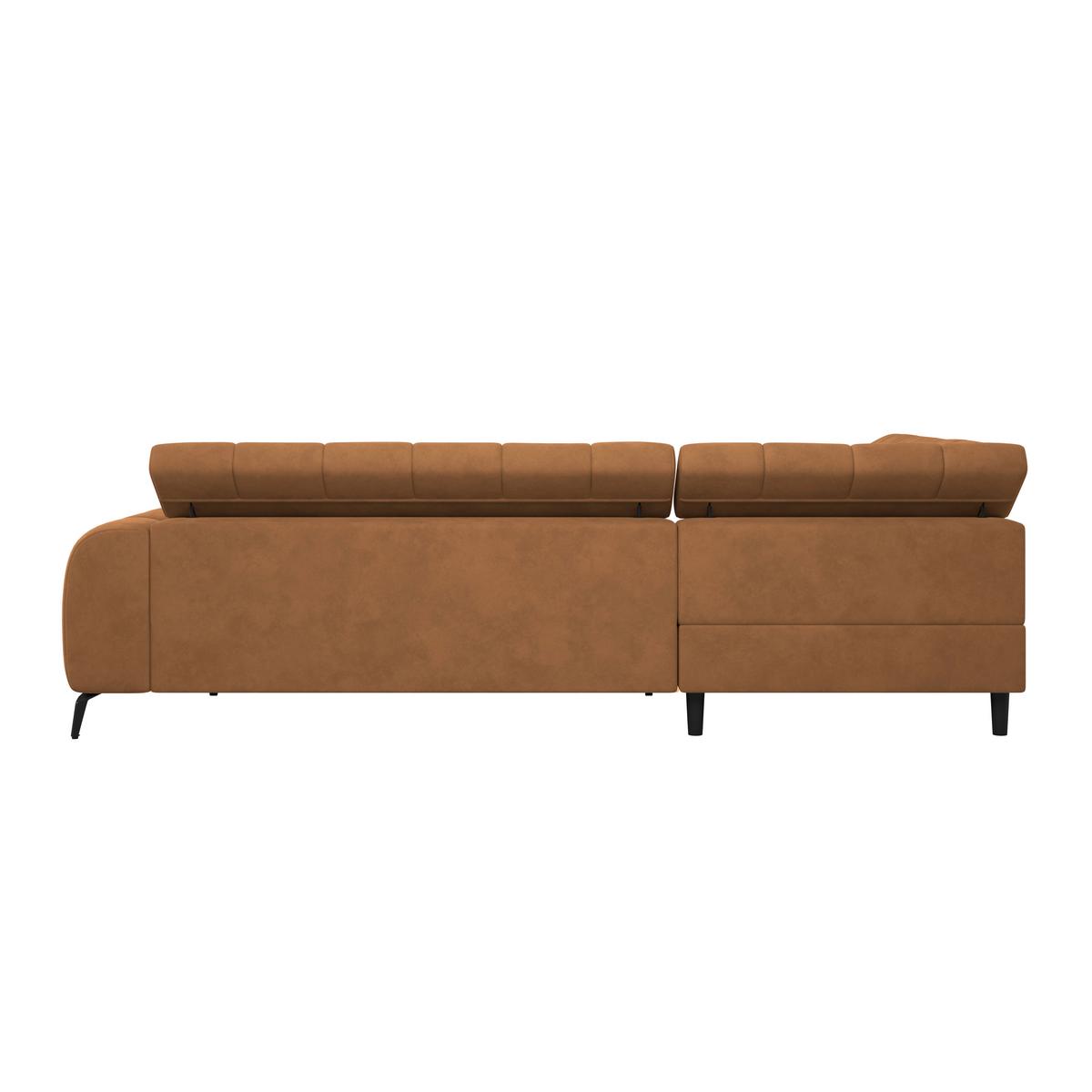 Ecksofa mit Schlaffunktion & Bettkasten Volf Braun - Cognac/Schwarz, Trend, Kunststoff/Textil (203/261cm)