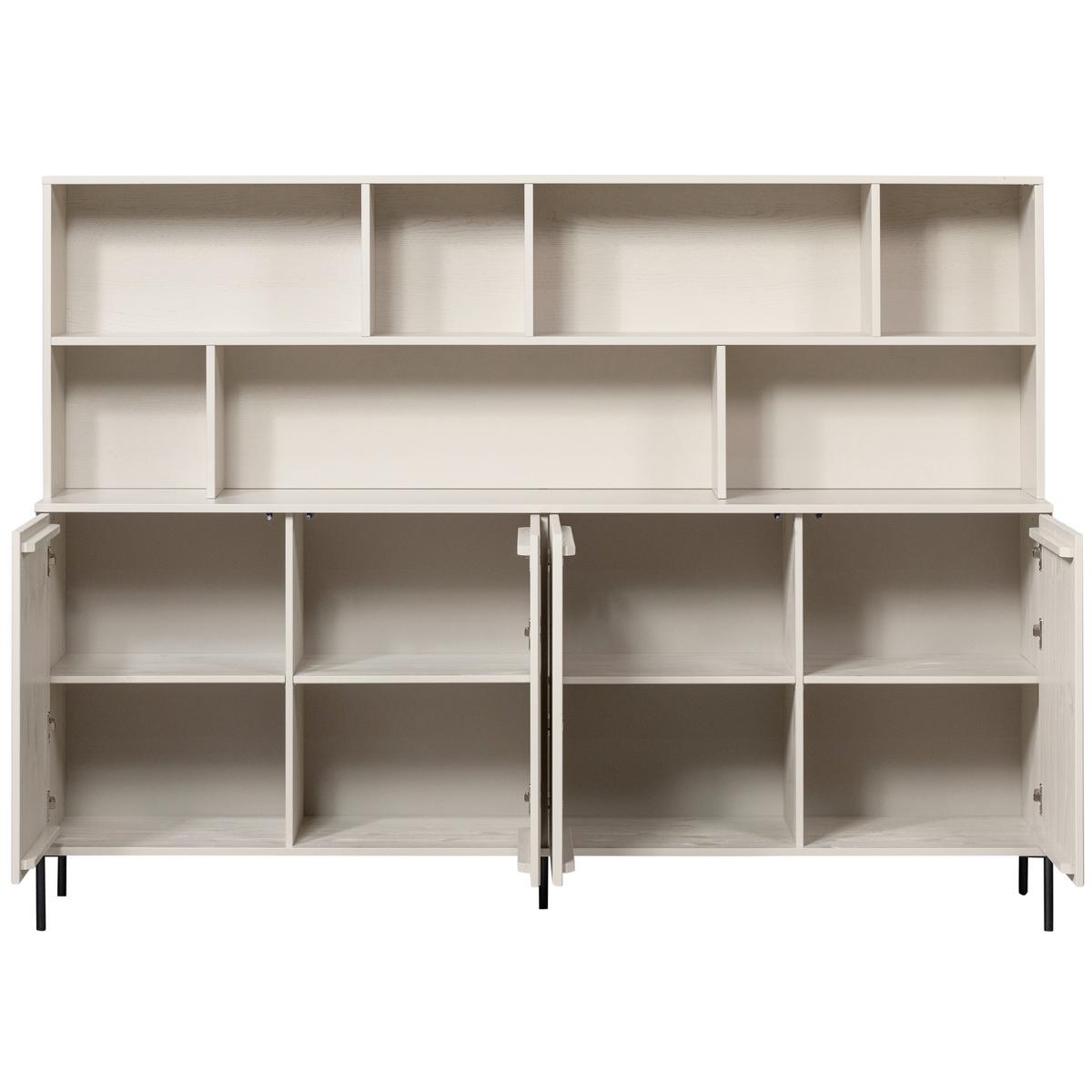 Buffet Gravure Grau B: 200 cm - Schwarz/Grau, Design, Holz (200/150/44cm) - Livetastic