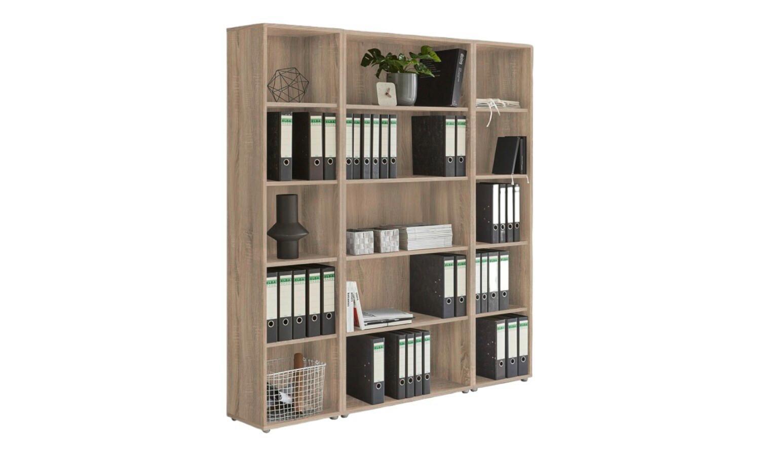 Aktenregal Office Edition Sonoma Eiche Dekor B: 172,6cm - Silberfarben/Sonoma Eiche, MODERN, Holzwerkstoff (172,6/185,6/33cm) - MID.YOU