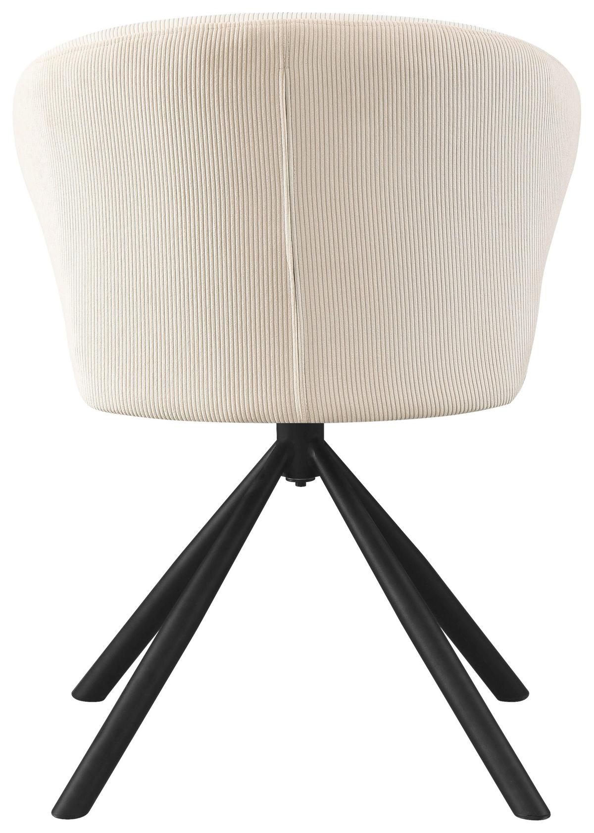 Stolička s podrúčkami béžová - čierna/béžová, Lifestyle, kov/textil (55/81,5/58cm) - Based