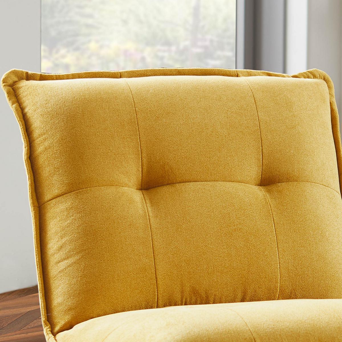 Polstersessel Vico Stoffbezug Senf - Gelb/Schwarz, Basics, Textil/Metall (69/76/86cm) - MID.YOU