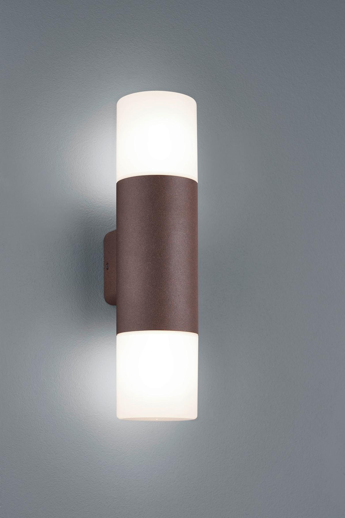 Außenwandleuchte Hoosic 28w Acryl Aluminium, Wandmontage - Rostfarben/Weiß, KONVENTIONELL, Kunststoff/Metall (8,5/33cm) - Trio Leuchten