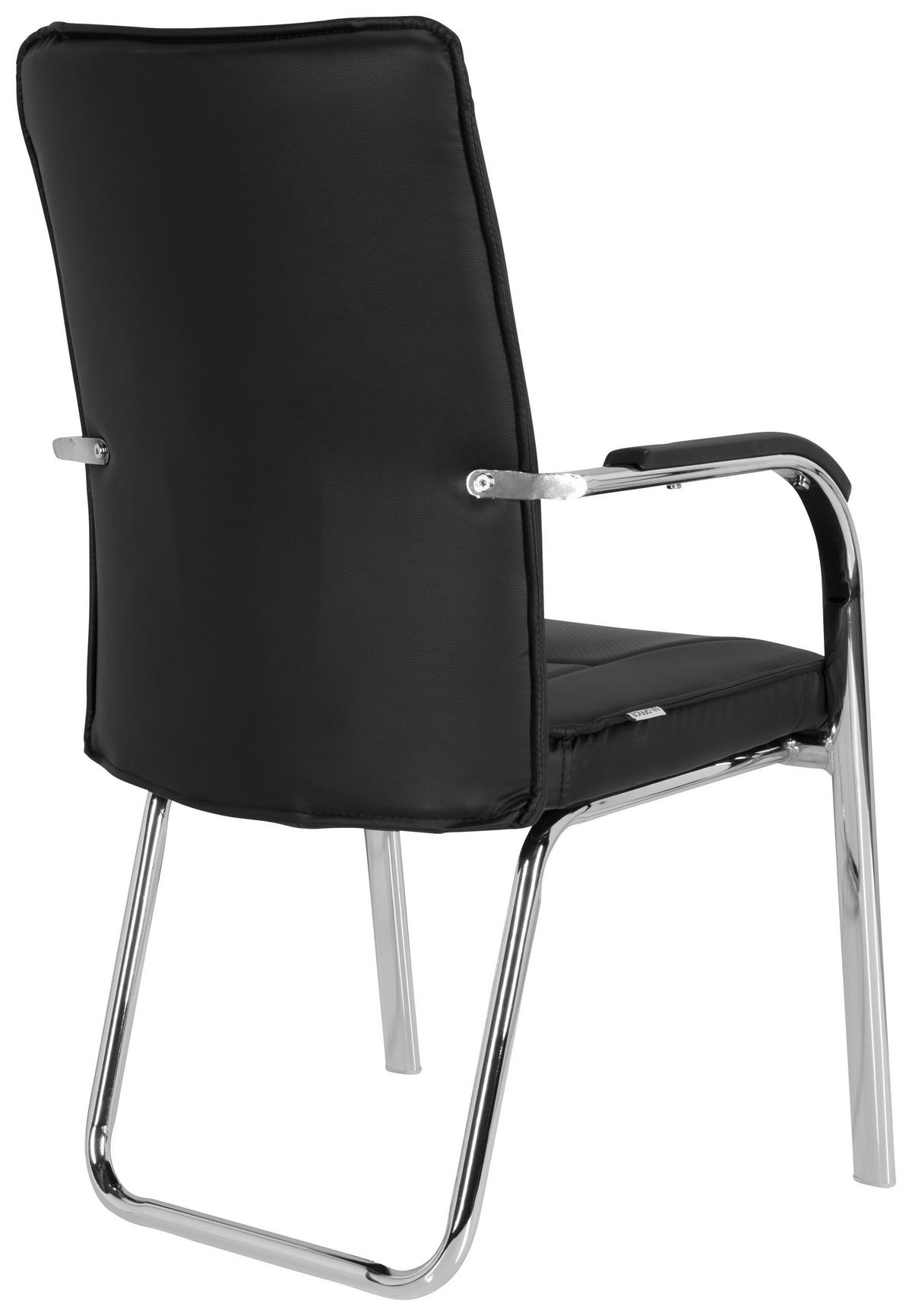 Besucherstuhl Banda V Schwarz - Chromfarben/Schwarz, MODERN, Textil/Metall (55/94/44cm) - MID.YOU