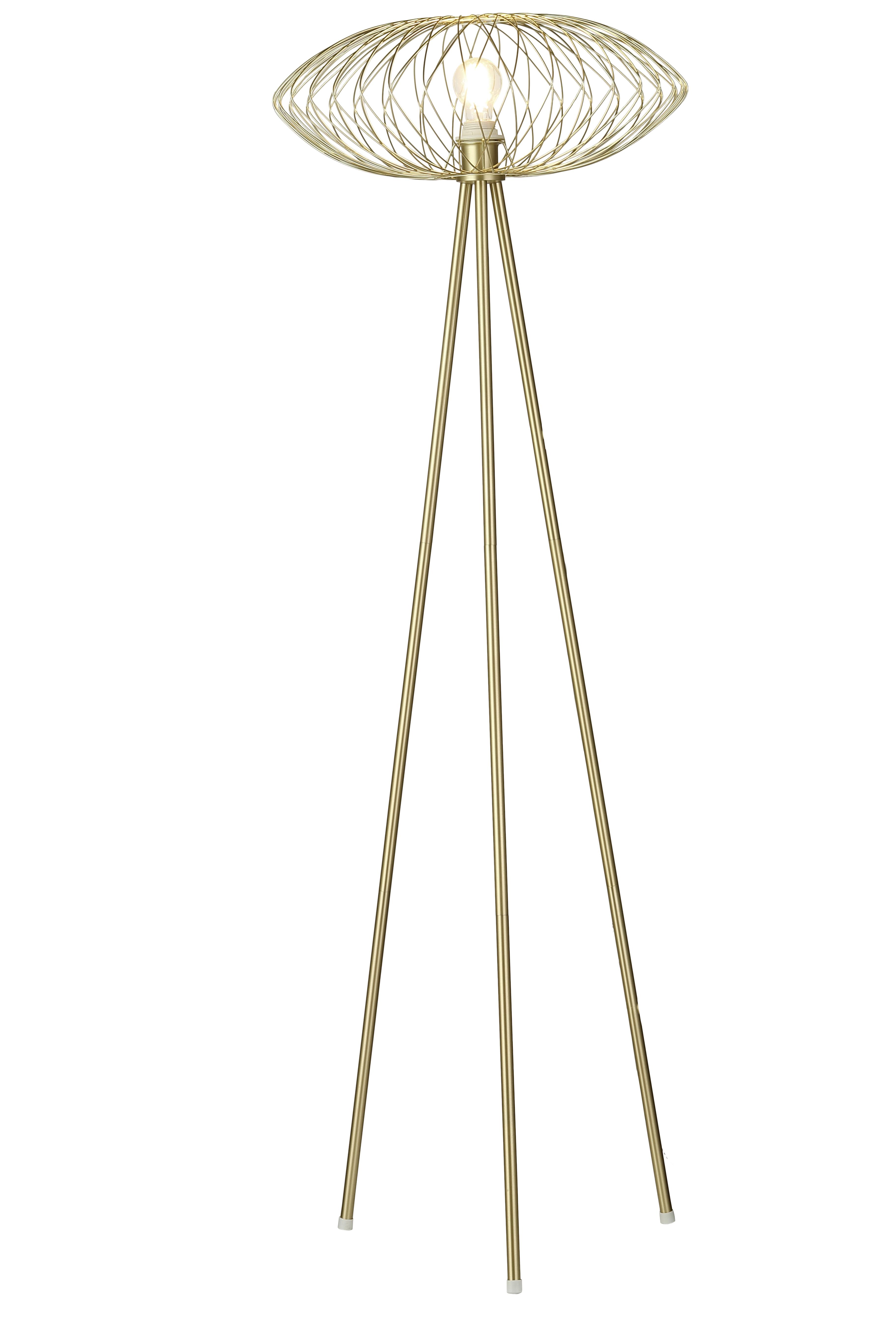 Stojací Lampa Tiziana - barvy zlata, Moderní, kov (50/150cm) - Bessagi Home
