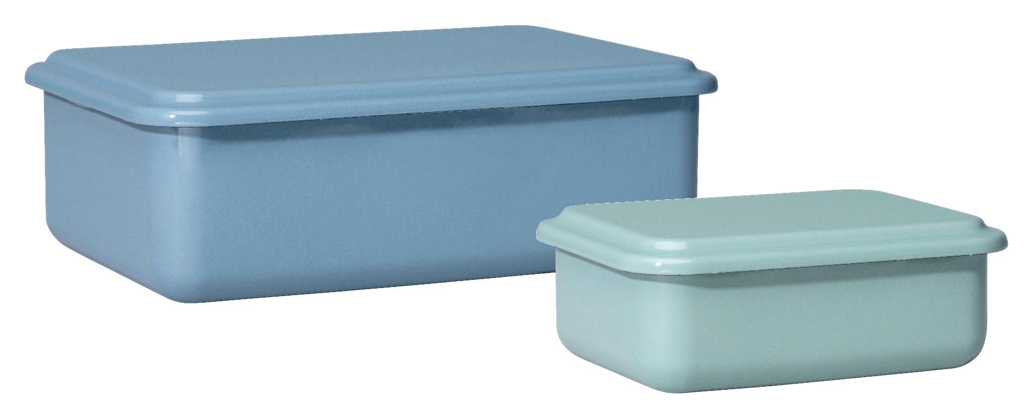 Vorratsdosen 2er-Set Versch. Größen - Blau/Salbeigrün, KONVENTIONELL, Metall - Riess