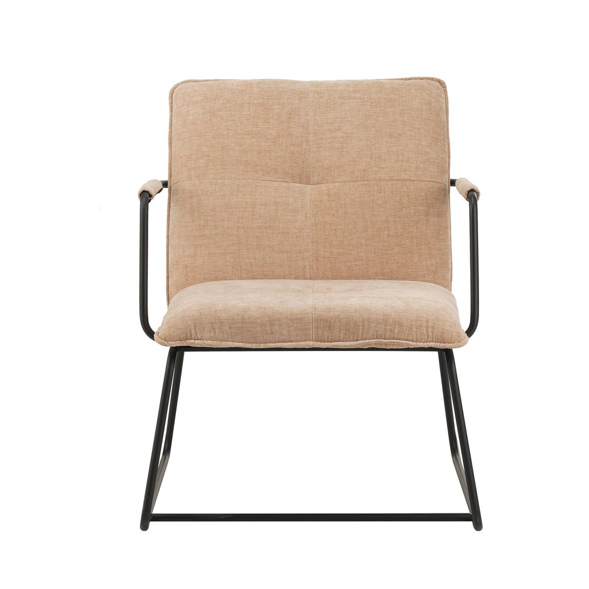 Sessel Bilbao Beige B: 65 cm - Beige/Schwarz, MODERN, Textil (65/80/68cm) - MID.YOU