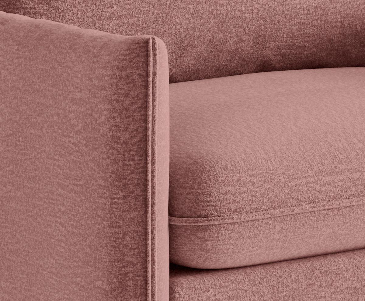 Sitzgarnitur Samos 3-Teilig Altrosa B: 215 cm - Schwarz/Altrosa, Design, Textil (215/85/92cm) - Livetastic