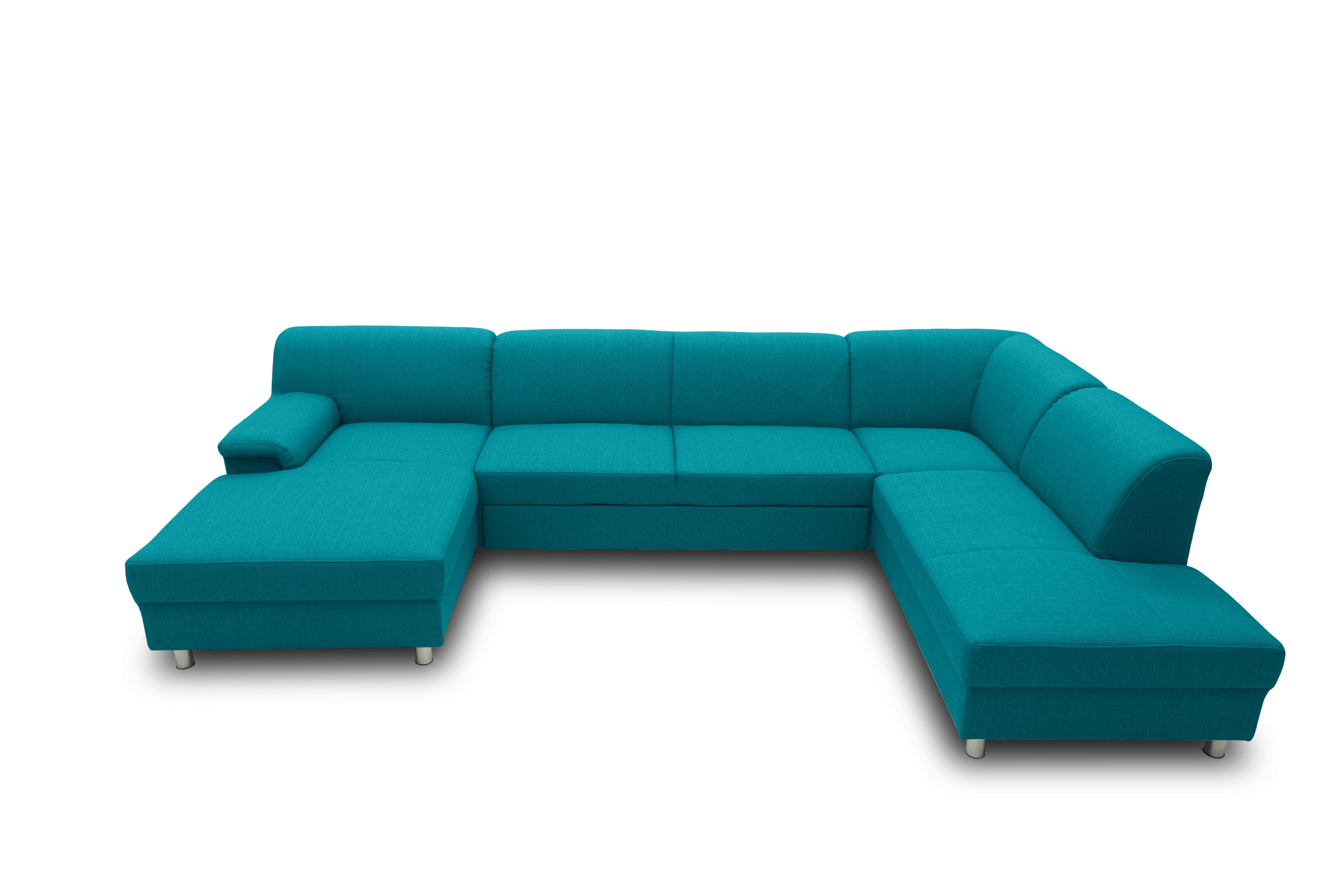 Wohnlandschaft Jamie Petrol - Chromfarben/Petrol, KONVENTIONELL, Textil (150/308/194cm) - MID.YOU