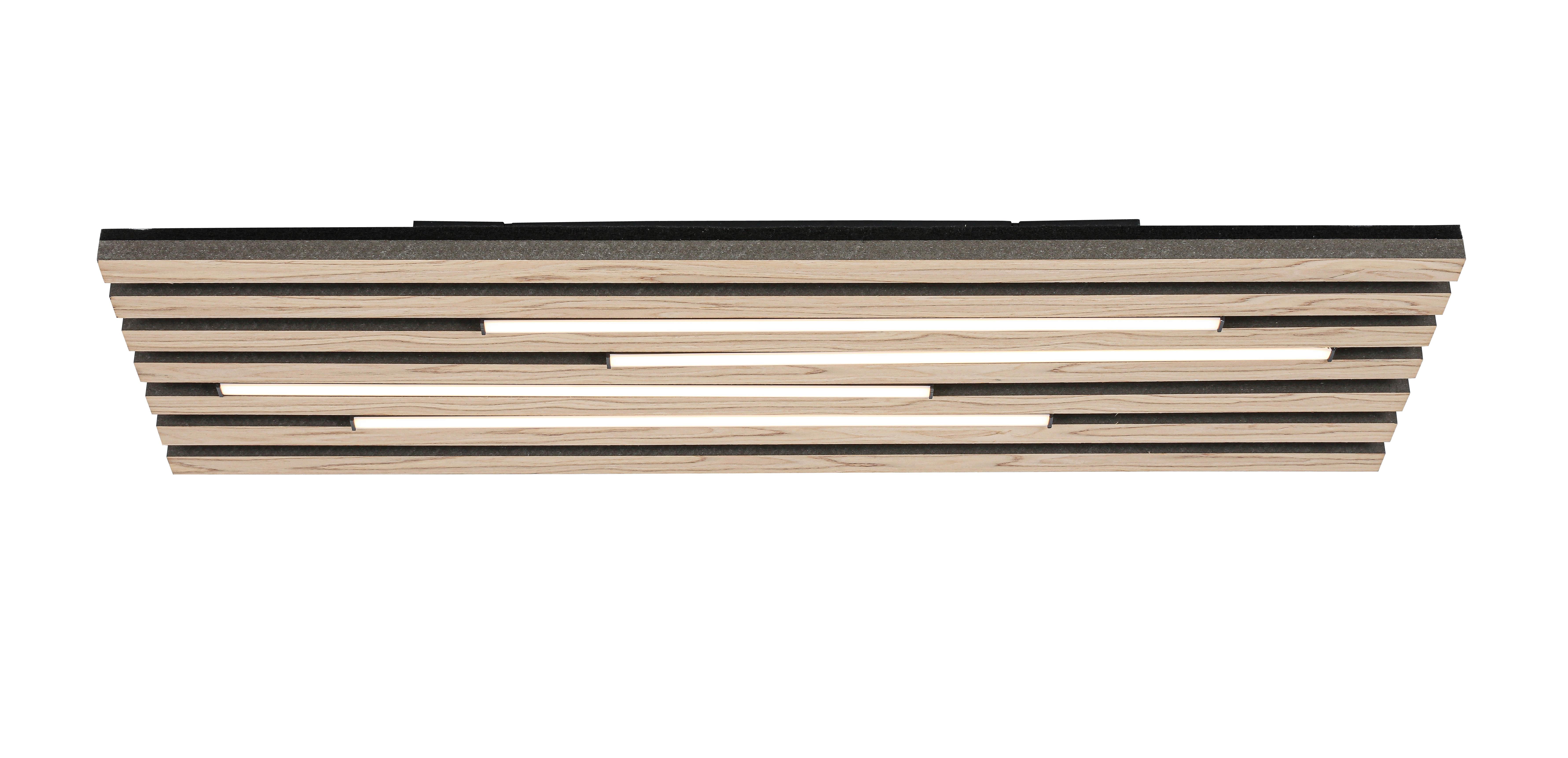 STROPNÍ LED SVÍTIDLO PANI - černá/barvy dubu, Moderní, kov/kompozitní dřevo (72/26,5/5,5cm) - Mömax