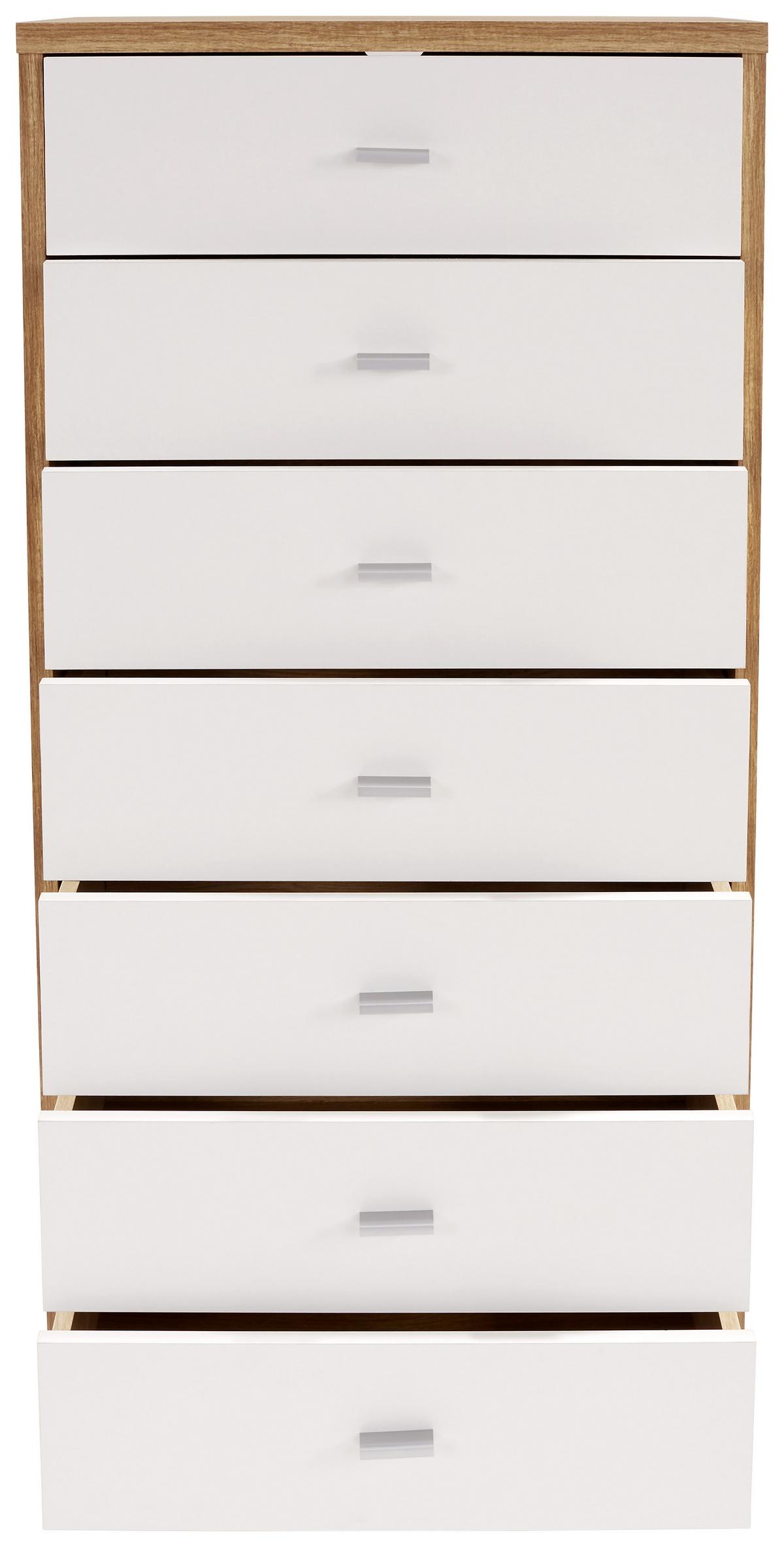 KOMODA 4-YOU NEW YUK11 - bílá/barvy dubu, Moderní, kompozitní dřevo/plast (50/111,4/34,6cm)