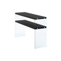 Beistelltisch mit Ablage Elementary Schwarz - Klar/Schwarz, Basics, Glas/Holzwerkstoff (32/110/75cm) - Kayoom