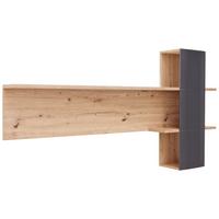 Wandboard Cortona B: 180 Cm Anthrazit/eichefarben - Eichefarben/Anthrazit, Design, Holzwerkstoff (180/96/25cm) - Livetastic