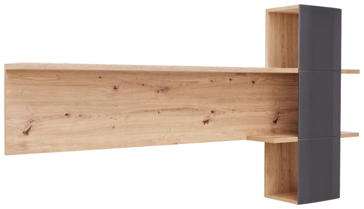 Wandboard Cortona B: 180 Cm Anthrazit/eichefarben - Eichefarben/Anthrazit, Design, Holzwerkstoff (180/96/25cm) - Livetastic