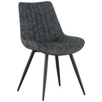 Vierfußstuhl Nikita Leinenoptik Anthrazit, B: 54cm - Anthrazit/Schwarz, KONVENTIONELL, Holz/Textil (54/88/61,5cm) - MID.YOU