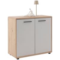 Kommode Fontana Plus B: 89,2cm Artisan Eiche Dekor/kaschmir - Kaschmir/Schwarz, MODERN, Holzwerkstoff (89,2/87/40cm)