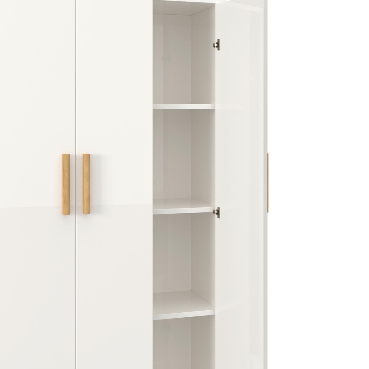 Skriňa MILAN biela/prírodná - biela/écru, Modern, drevo/kompozitné drevo (90/180/40cm) - Bessagi Home