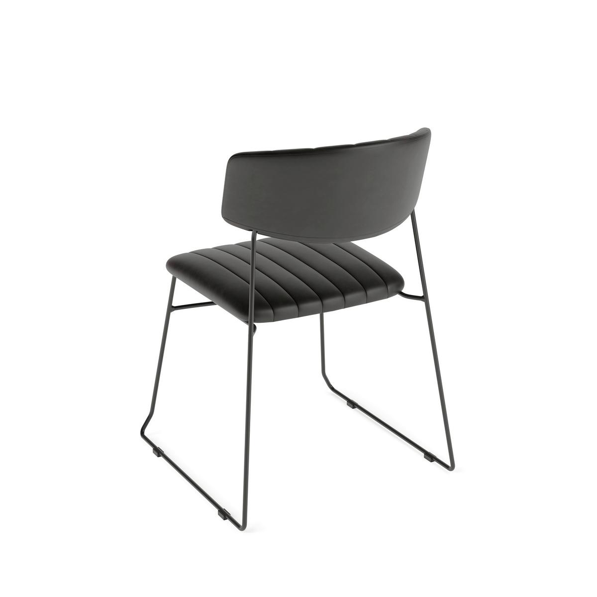 STUHL-SET MUNDO - Schwarz, MODERN, Leder/Metall (48/78/57cm) - MID.YOU