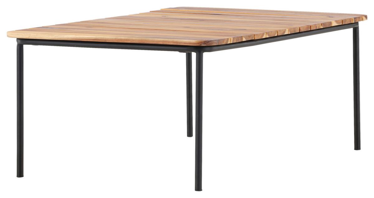 Loungetisch Penh Aus Stahl Und Echtholz - Naturfarben, KONVENTIONELL, Holz/Metall (100/65/40cm) - Gardenson