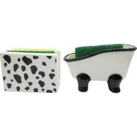 Schwammhalter Christa - Gelb/Schwarz, Design, Keramik/Kunststoff - Luca Bessoni