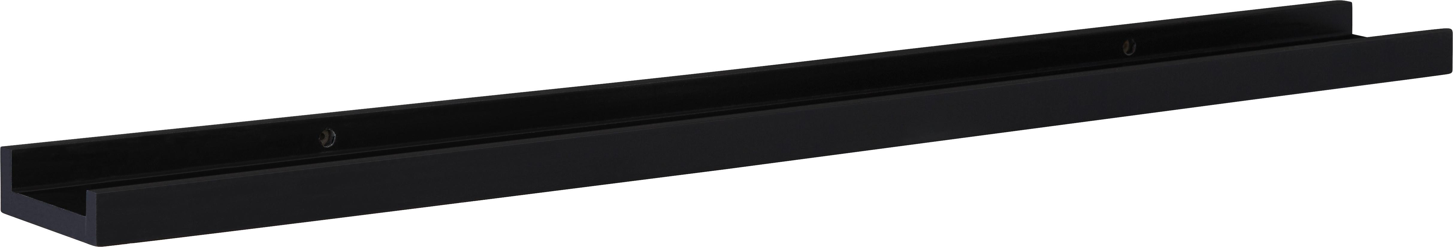 NÁSTĚNNÁ POLICE ARMERINA -SB- - černá, kompozitní dřevo (80/3,5/10cm) - Mömax