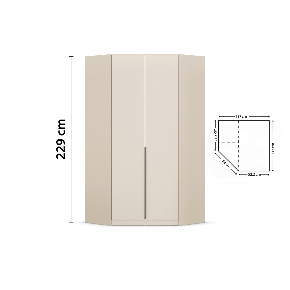 Eckschrank 117 cm Alabama Super Champagner - Champagner, MODERN, Holzwerkstoff (117/229/117cm)