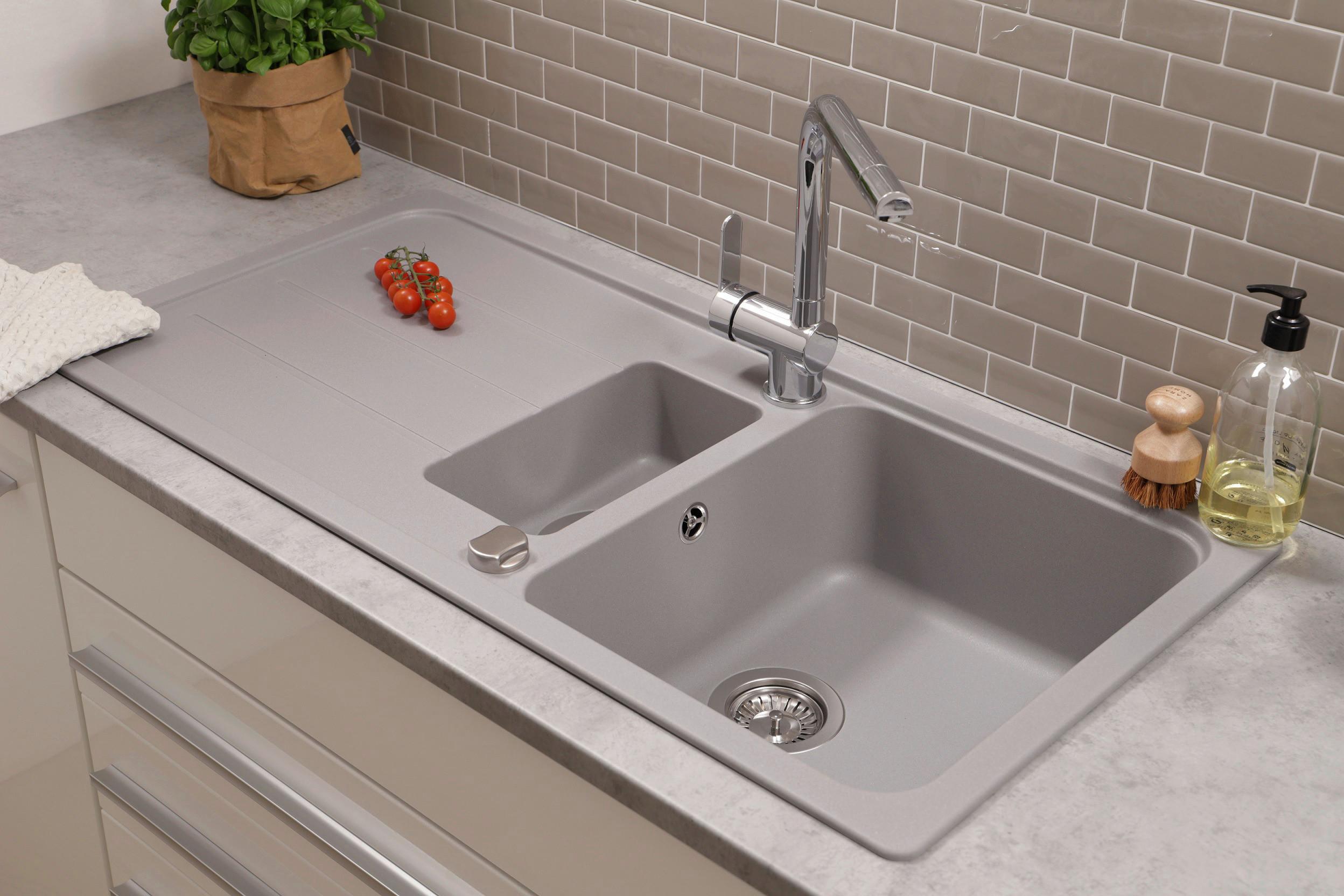 Spüle Austin Grau B: 100 cm - Grau, Design, Stein (100/20/50cm) - Respekta
