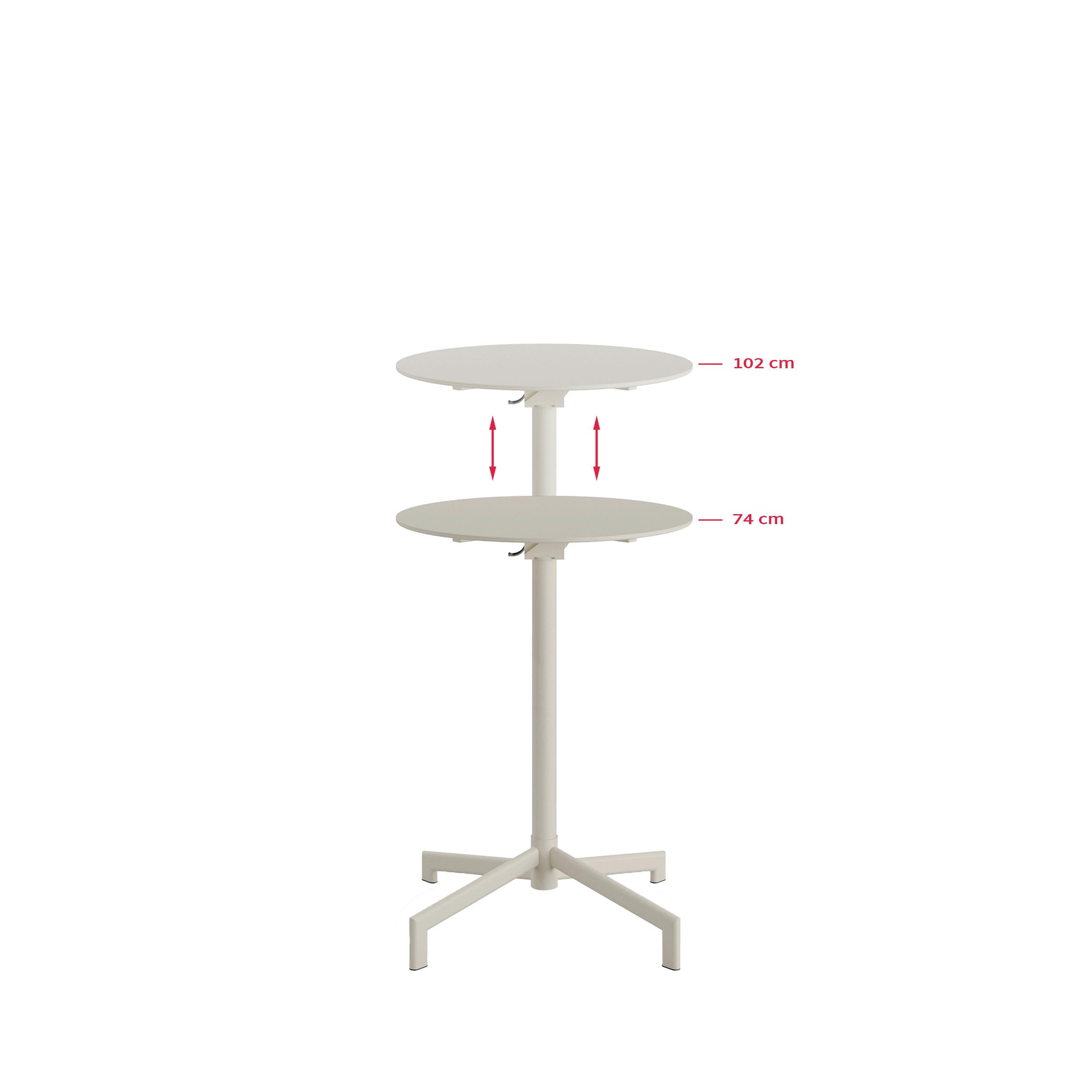 Garten-Bartisch Versa – Terrassen-/Stehtisch - Beige, Basics, Metall (60/74/102/60cm)